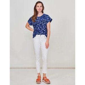 Lucky Brand Women's Cropped Straight Leg High Rise Pull On Jeans  White Size 14/